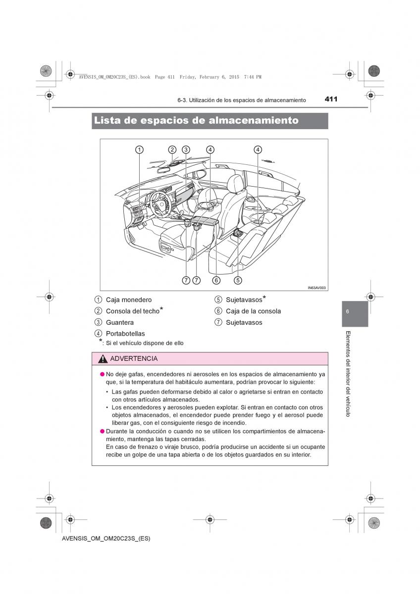 Toyota Avensis IV 4 manual del propietario / page 411