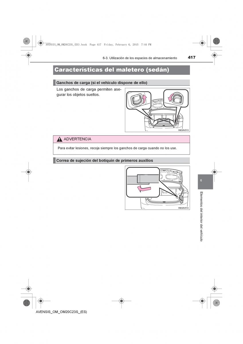 Toyota Avensis IV 4 manual del propietario / page 417