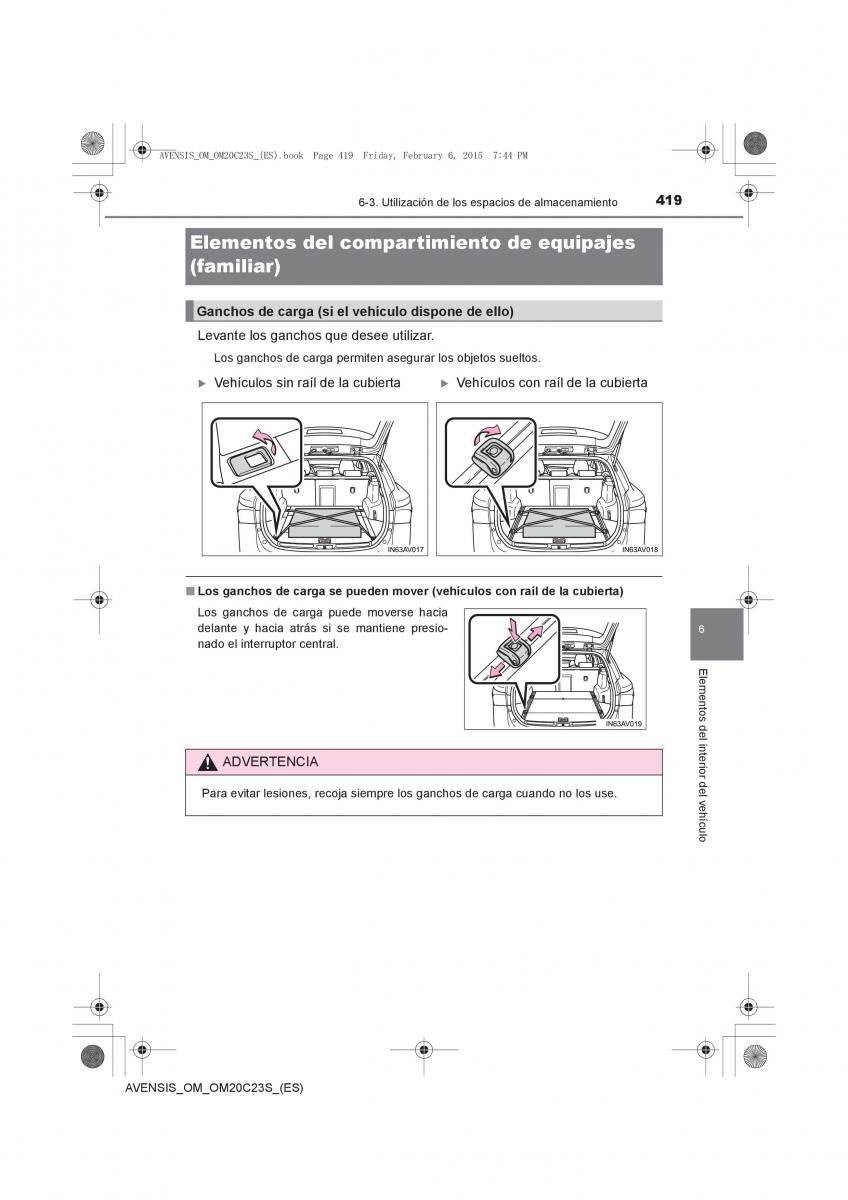 Toyota Avensis IV 4 manual del propietario / page 419