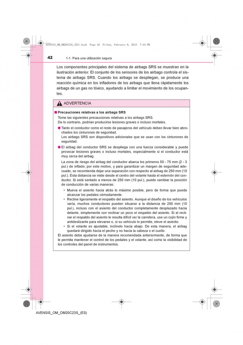 Toyota Avensis IV 4 manual del propietario / page 42