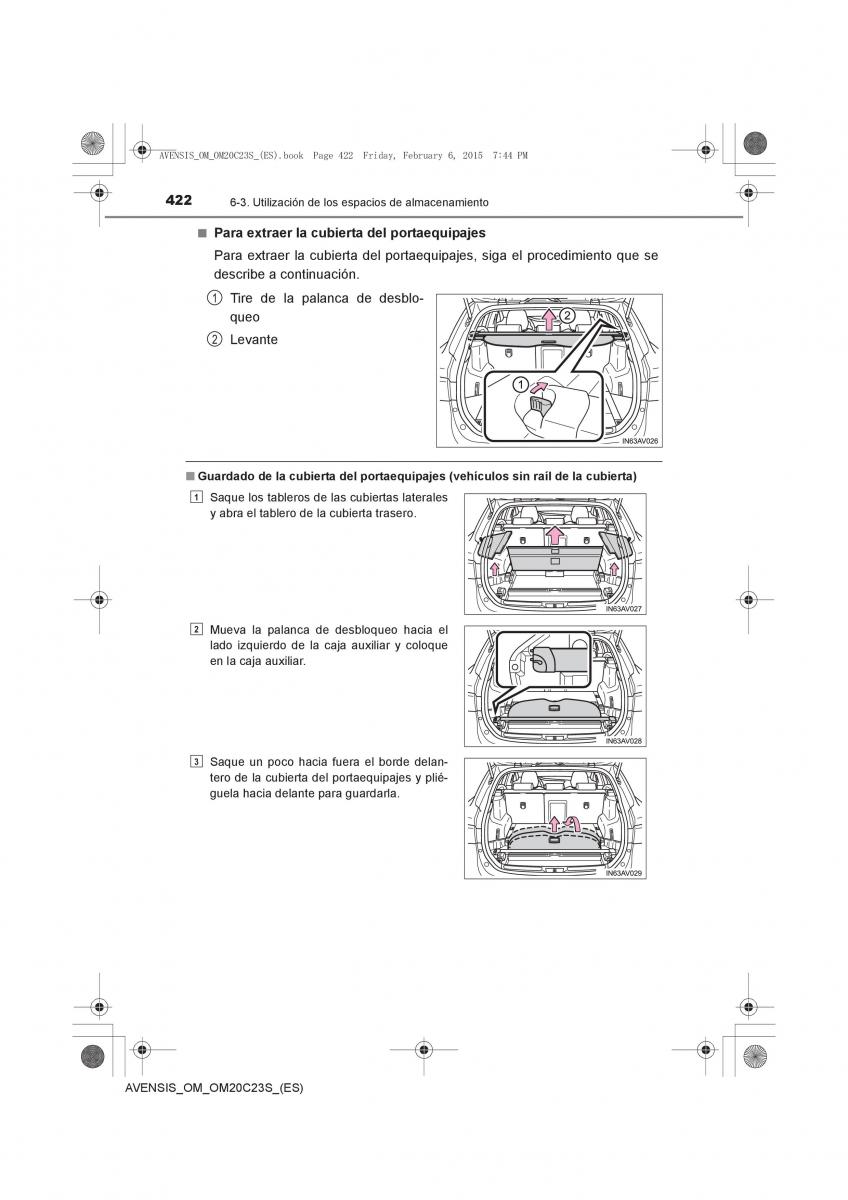 Toyota Avensis IV 4 manual del propietario / page 422