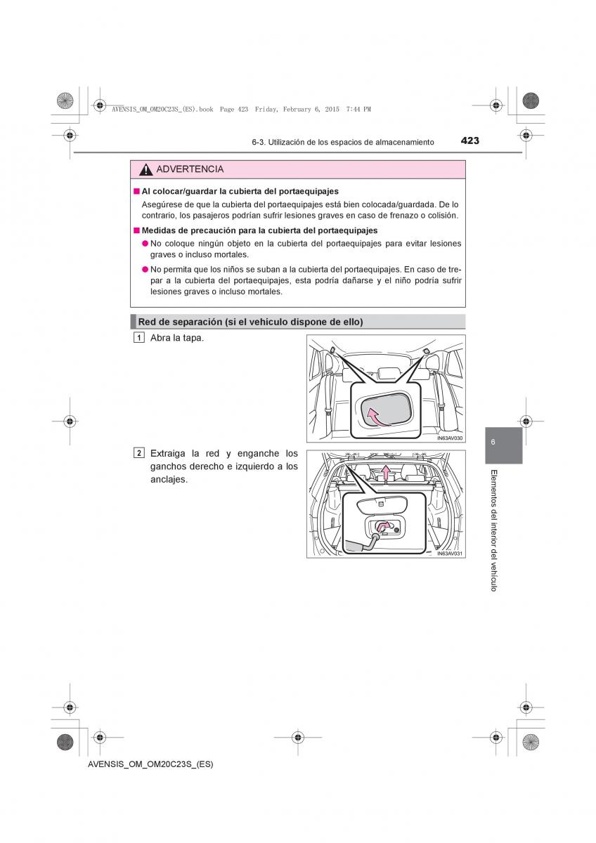 Toyota Avensis IV 4 manual del propietario / page 423