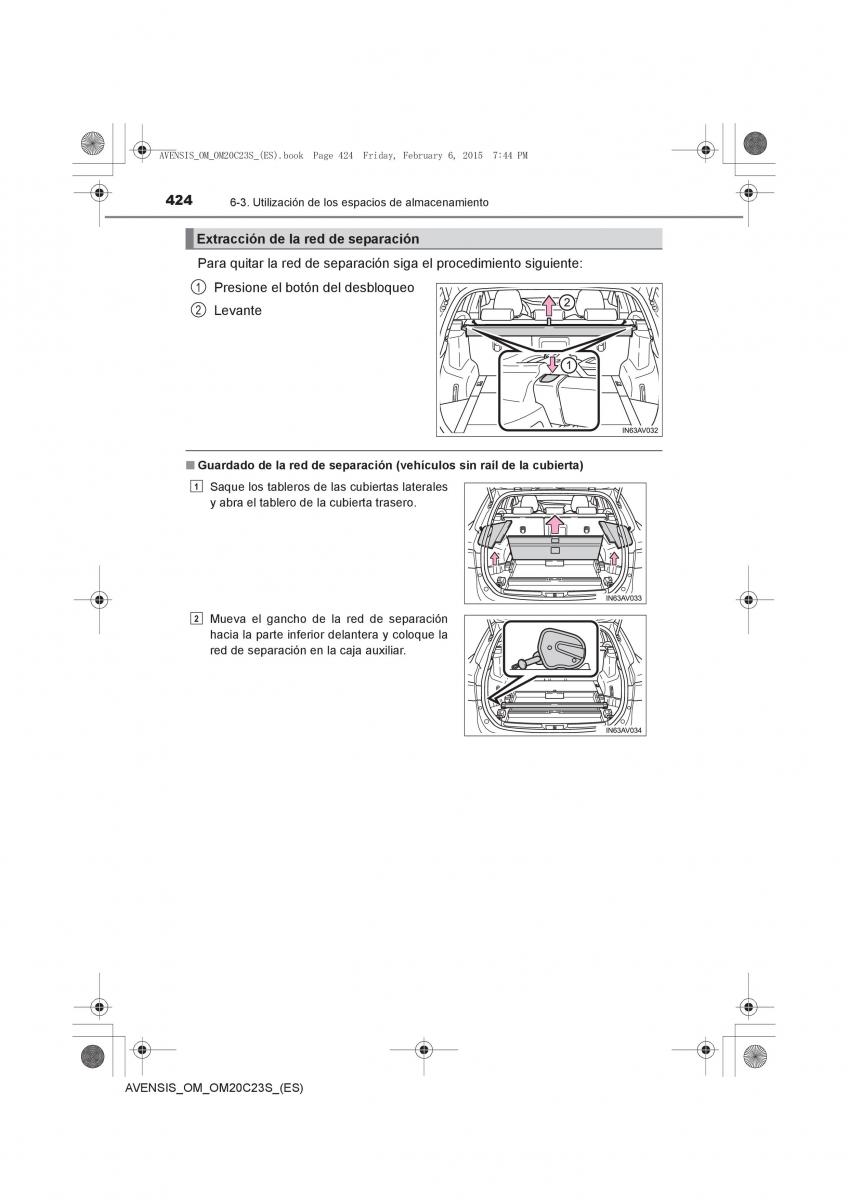 Toyota Avensis IV 4 manual del propietario / page 424