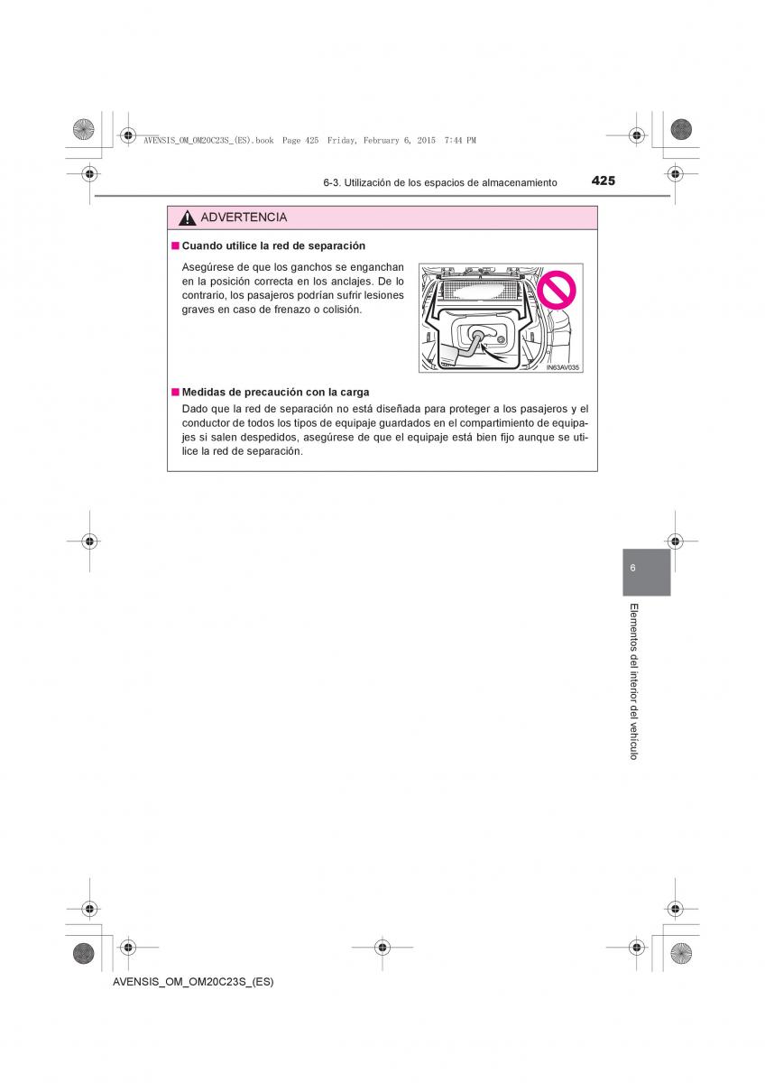 Toyota Avensis IV 4 manual del propietario / page 425