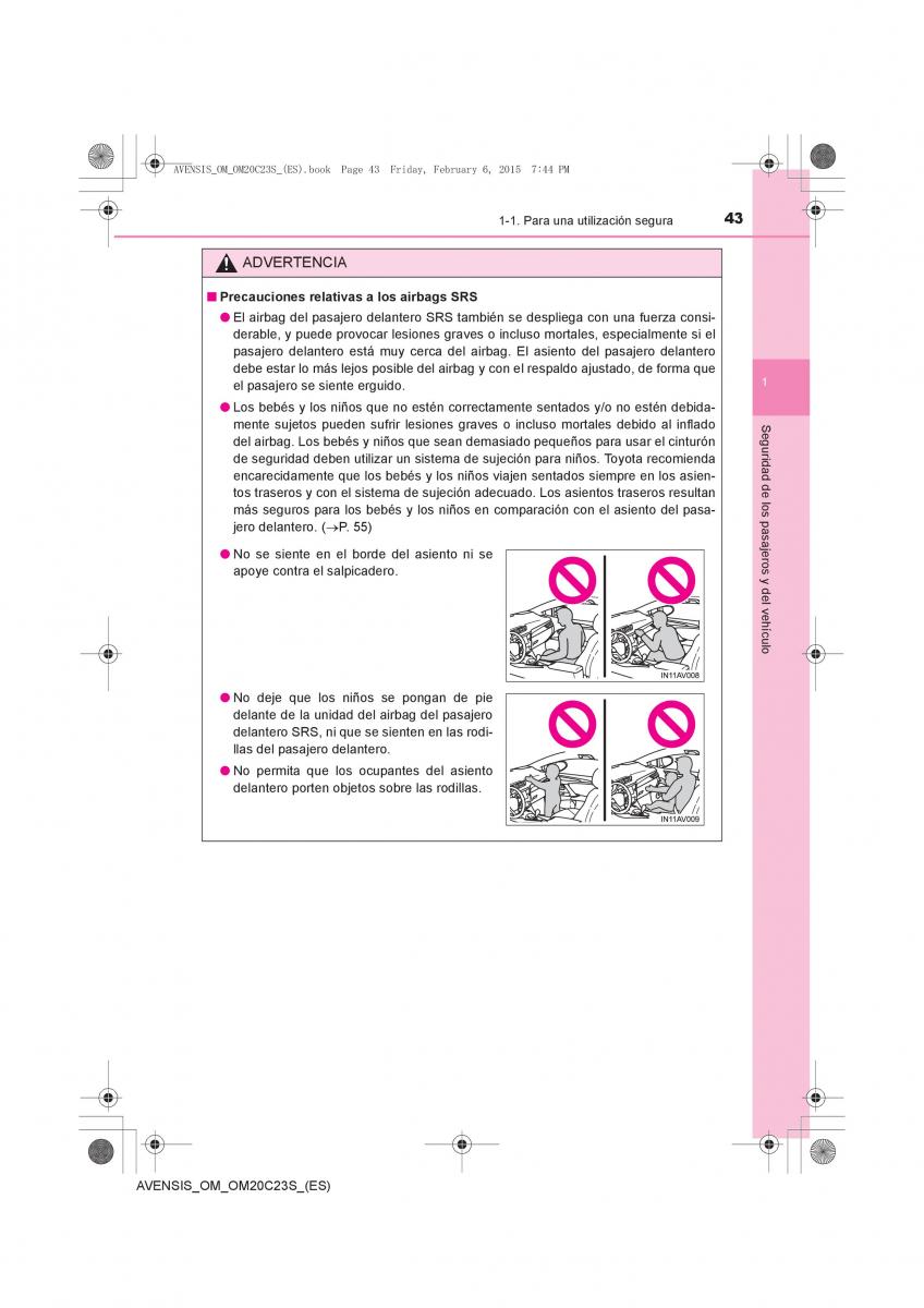 Toyota Avensis IV 4 manual del propietario / page 43