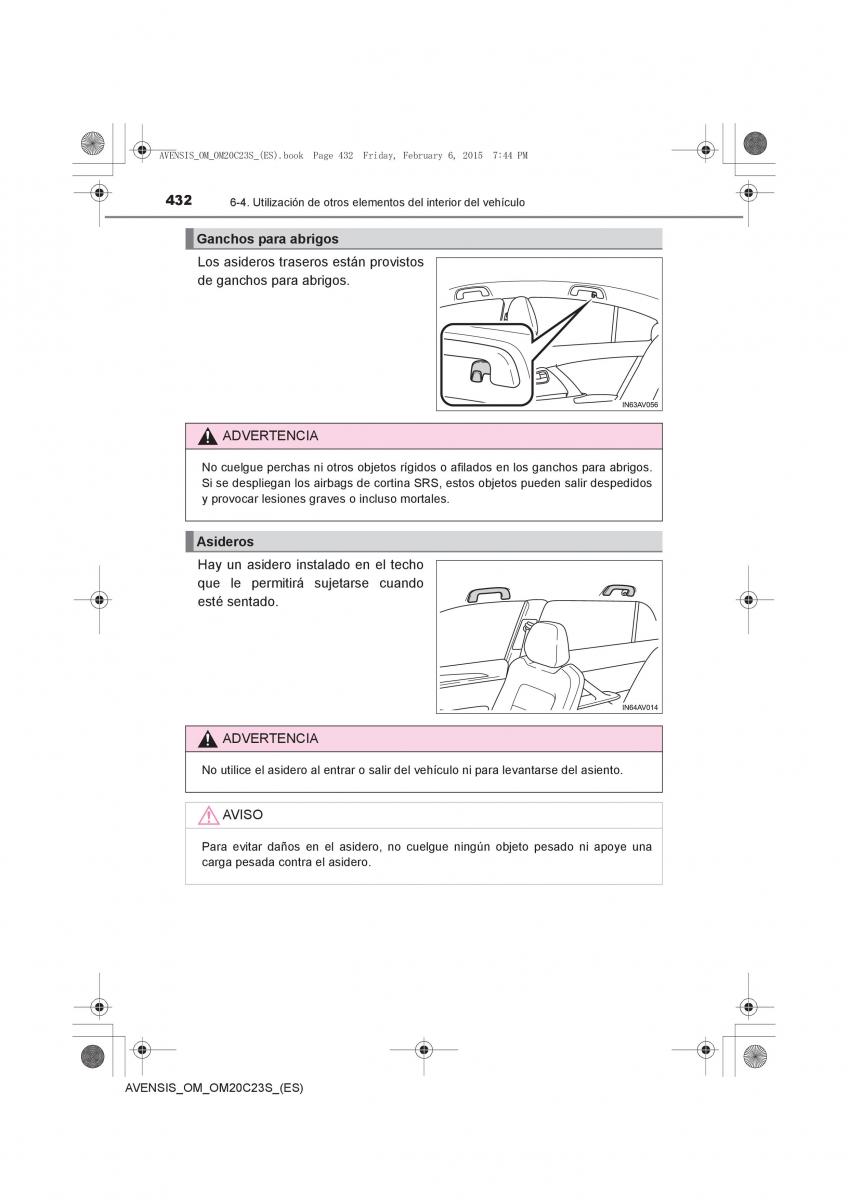 Toyota Avensis IV 4 manual del propietario / page 432