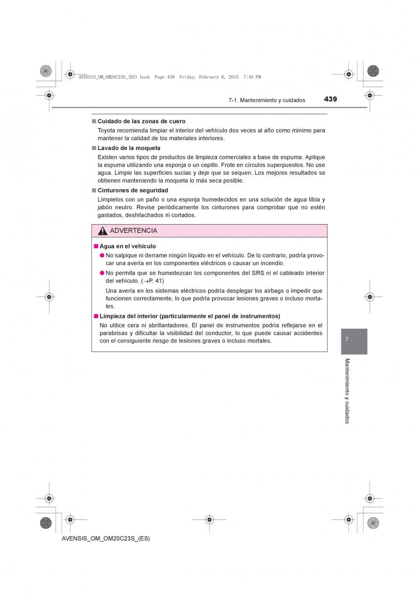 Toyota Avensis IV 4 manual del propietario / page 439