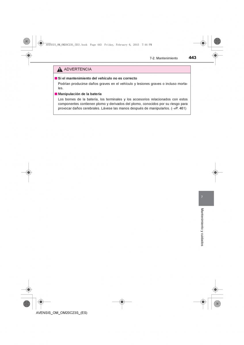 Toyota Avensis IV 4 manual del propietario / page 443