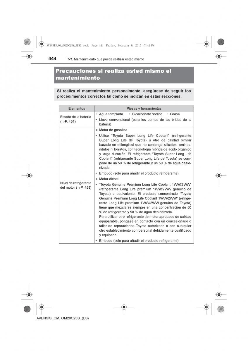 Toyota Avensis IV 4 manual del propietario / page 444