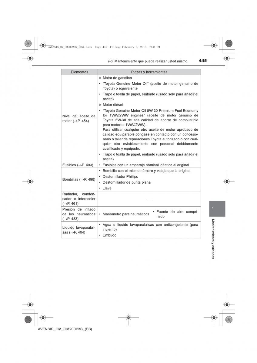 Toyota Avensis IV 4 manual del propietario / page 445