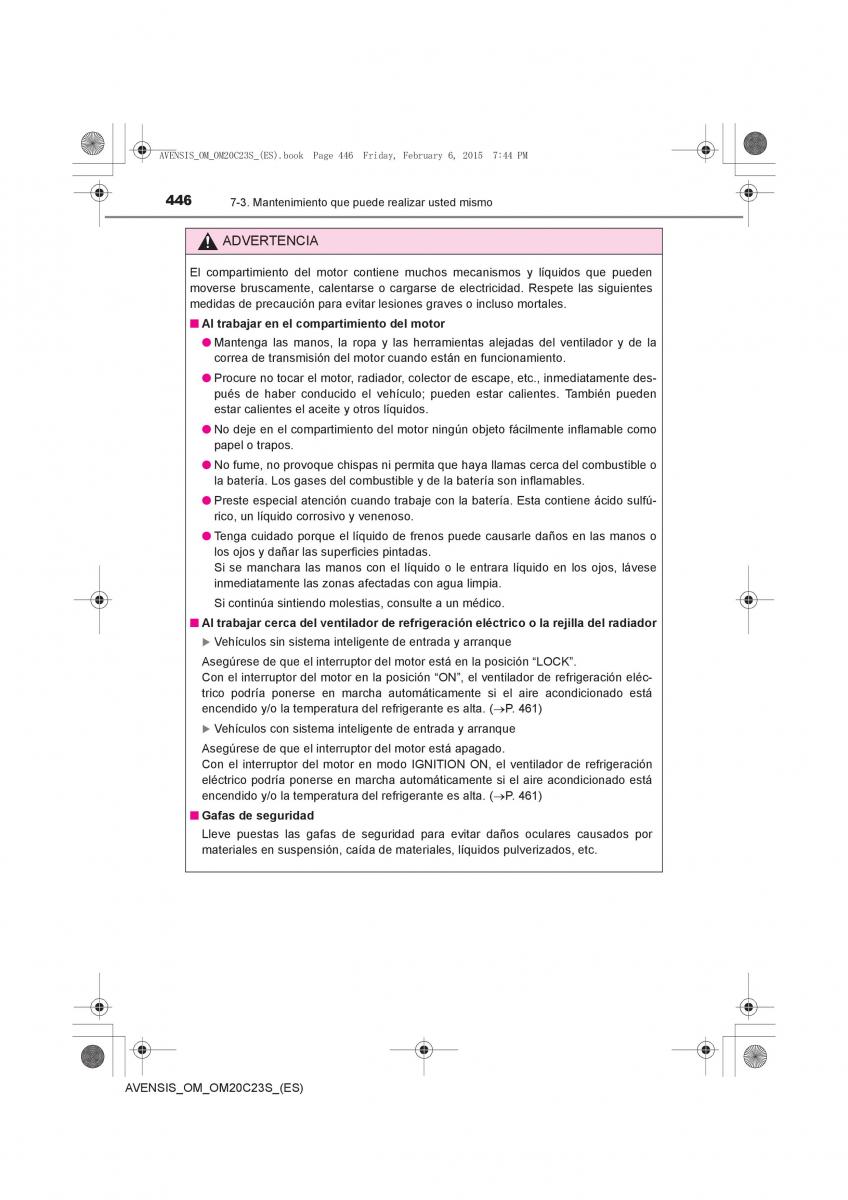 Toyota Avensis IV 4 manual del propietario / page 446