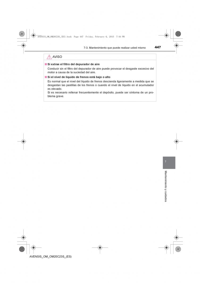 Toyota Avensis IV 4 manual del propietario / page 447