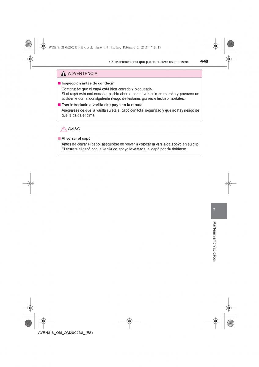 Toyota Avensis IV 4 manual del propietario / page 449