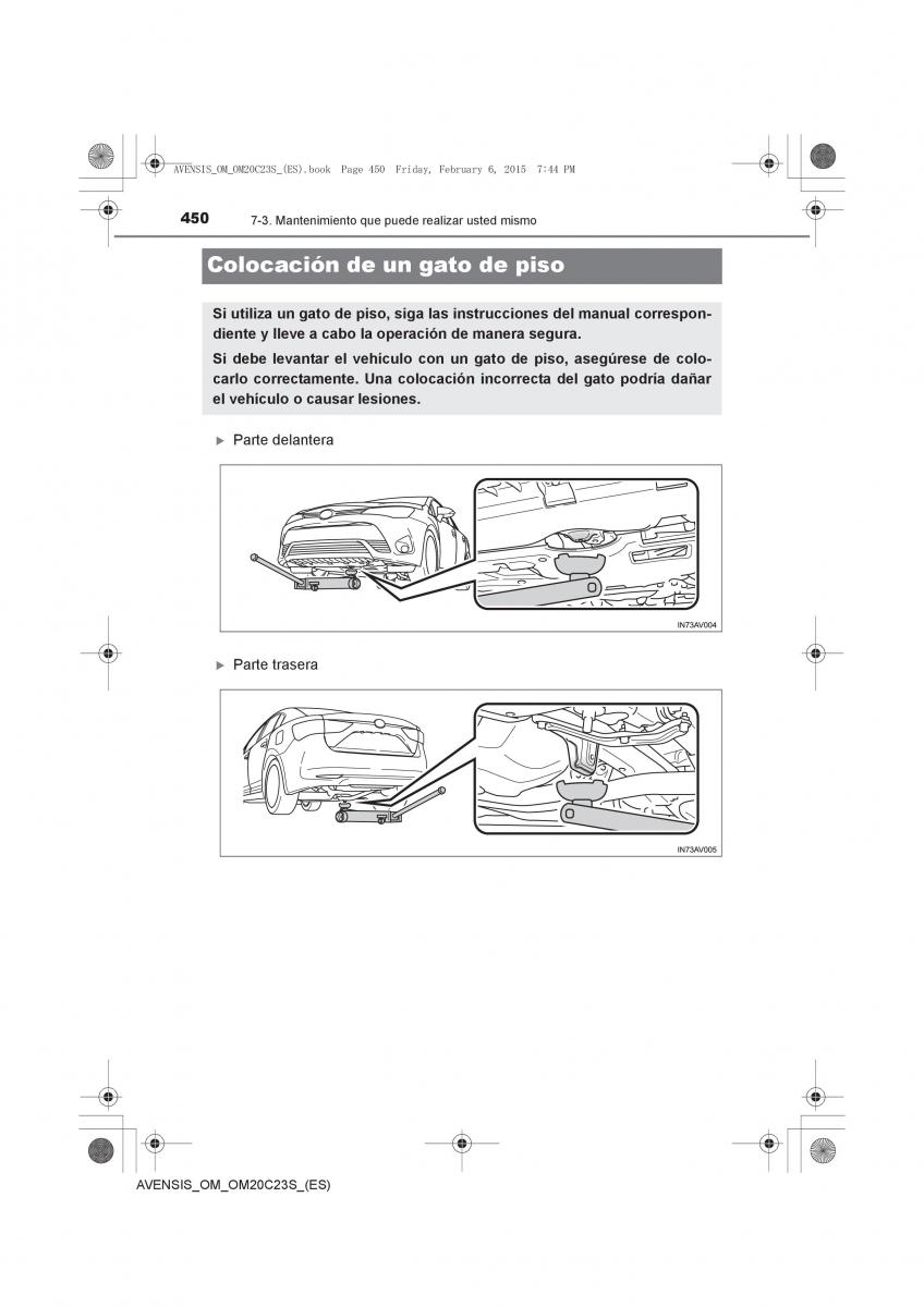 Toyota Avensis IV 4 manual del propietario / page 450