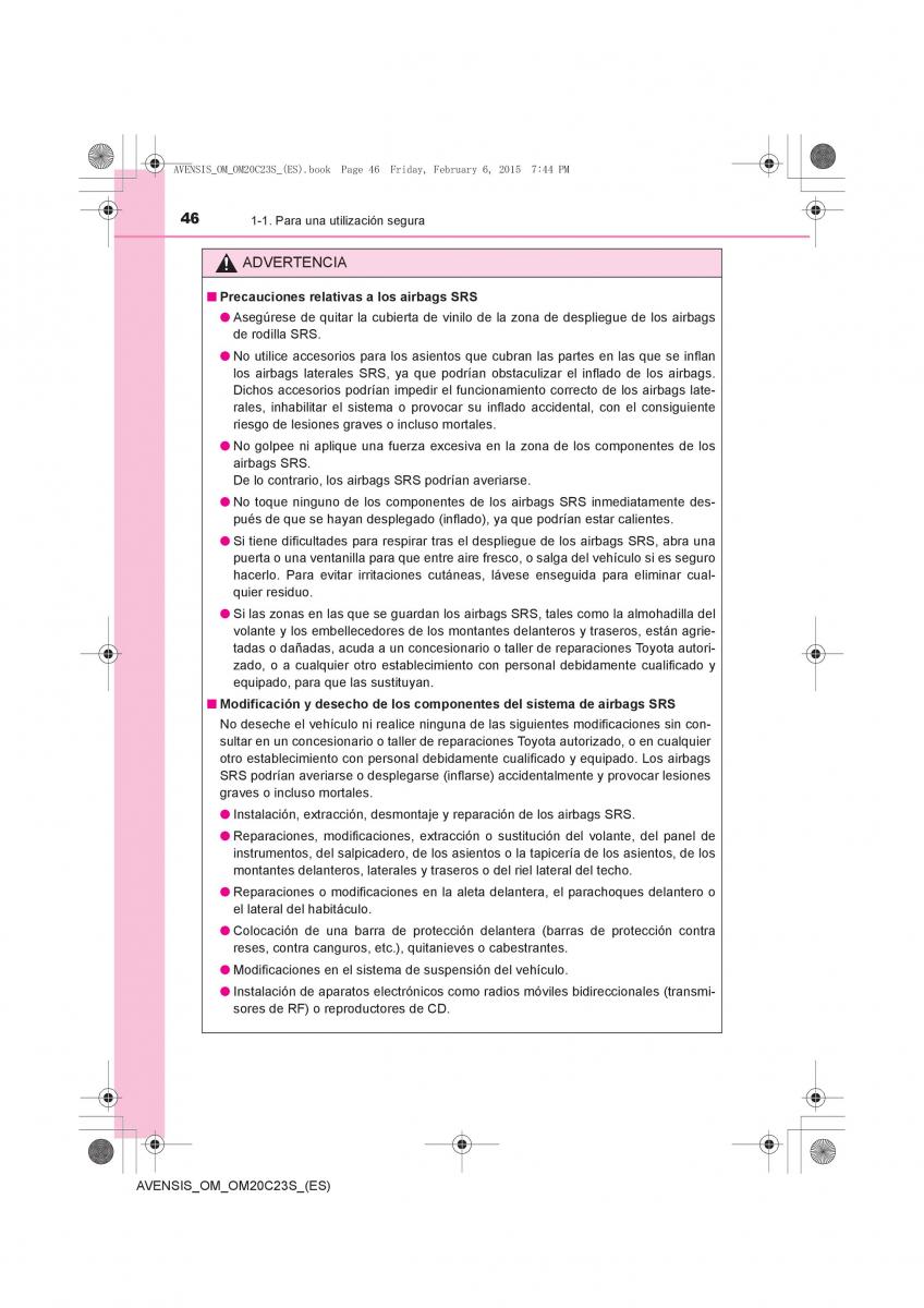 Toyota Avensis IV 4 manual del propietario / page 46