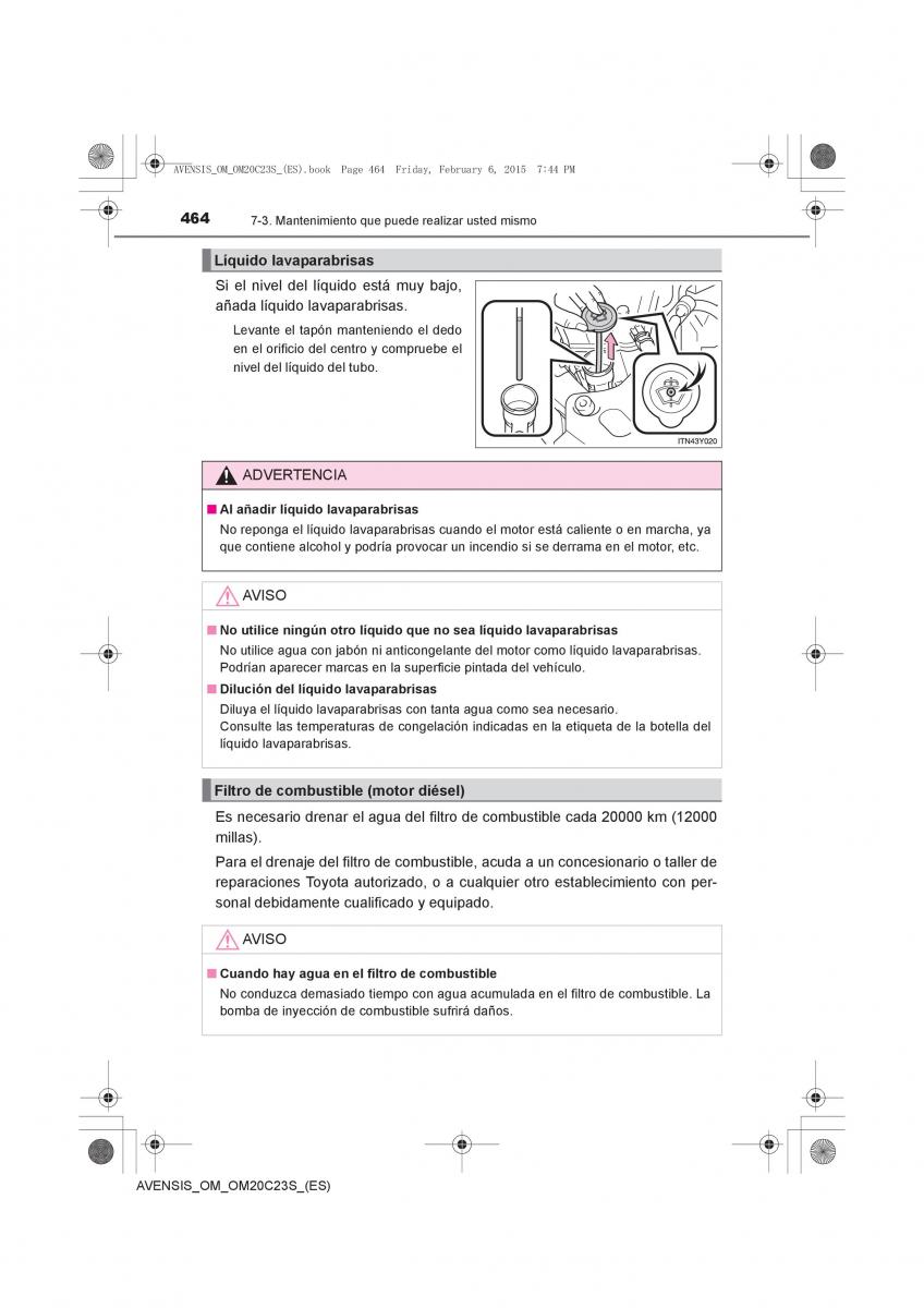 Toyota Avensis IV 4 manual del propietario / page 464