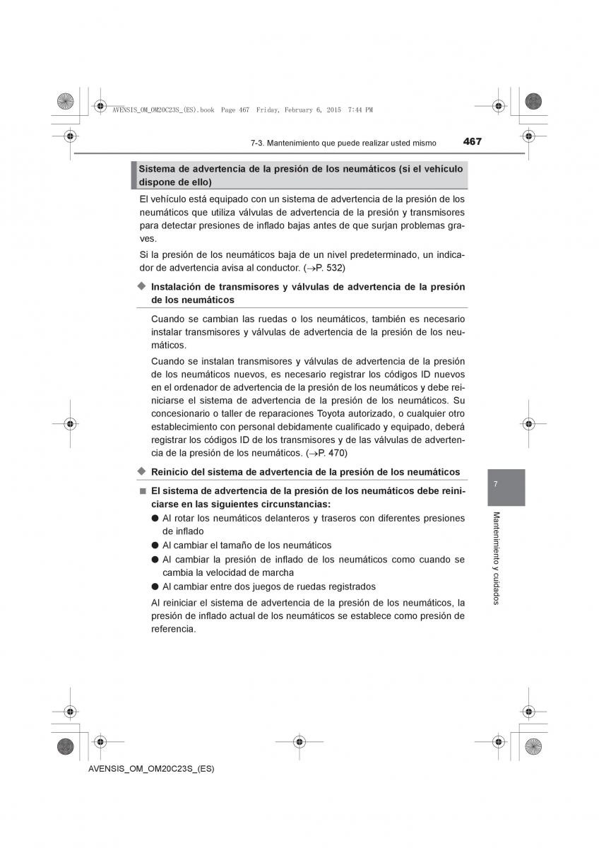 Toyota Avensis IV 4 manual del propietario / page 467