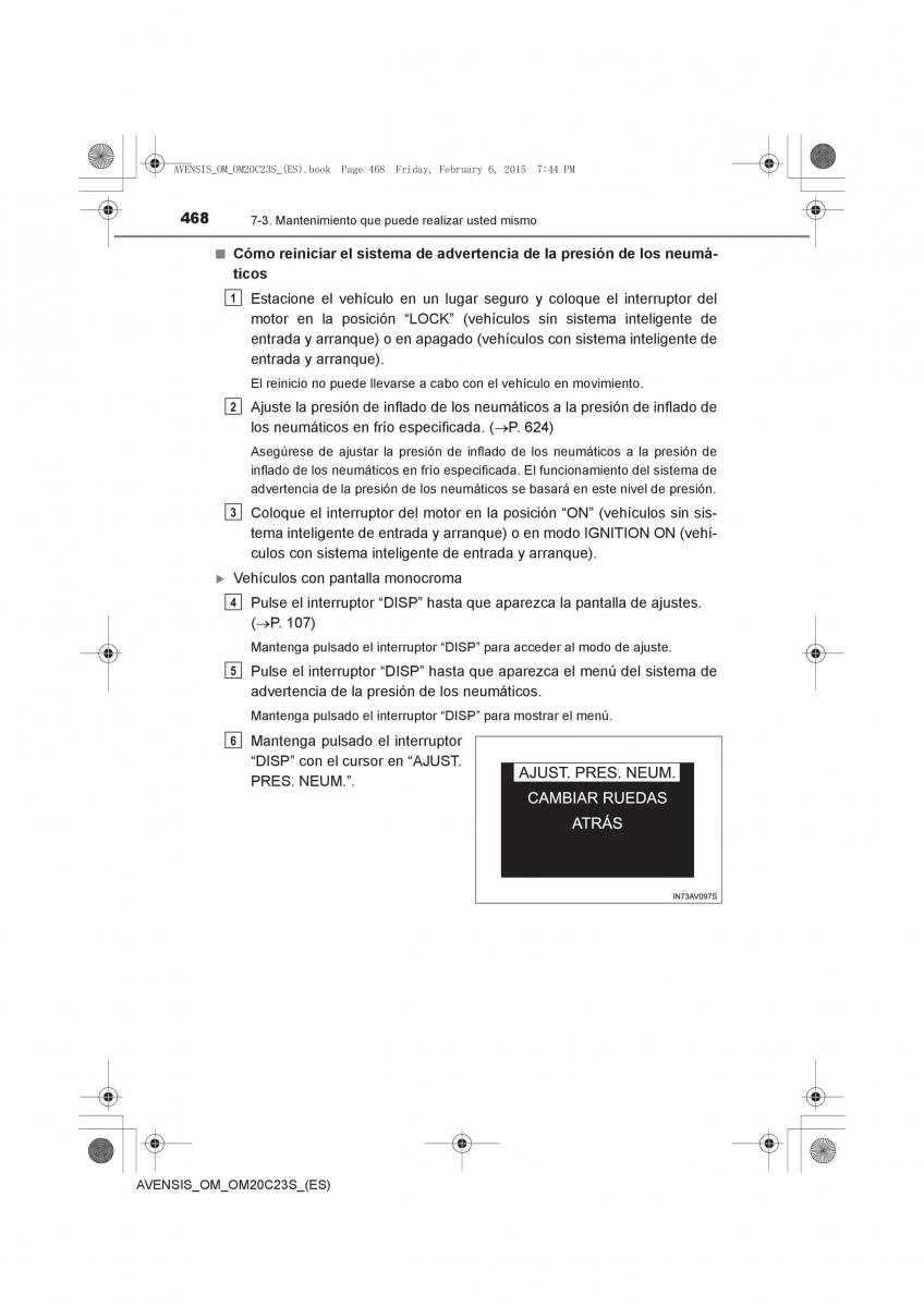 Toyota Avensis IV 4 manual del propietario / page 468