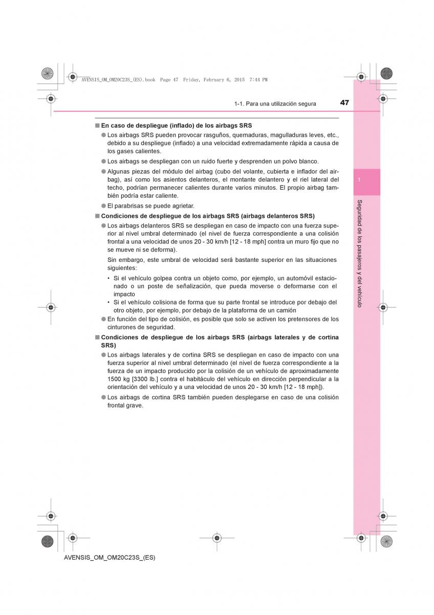 Toyota Avensis IV 4 manual del propietario / page 47