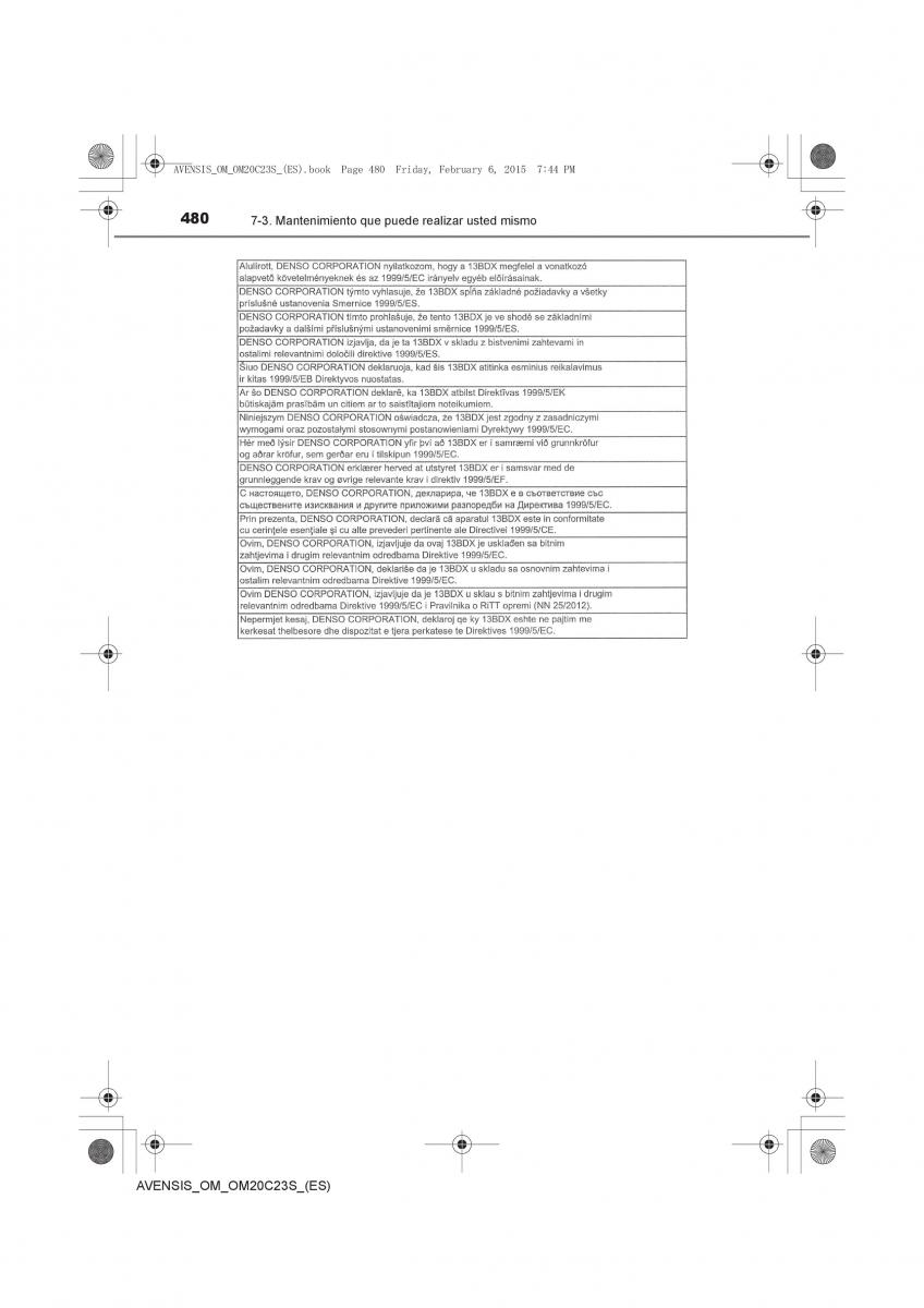 Toyota Avensis IV 4 manual del propietario / page 480