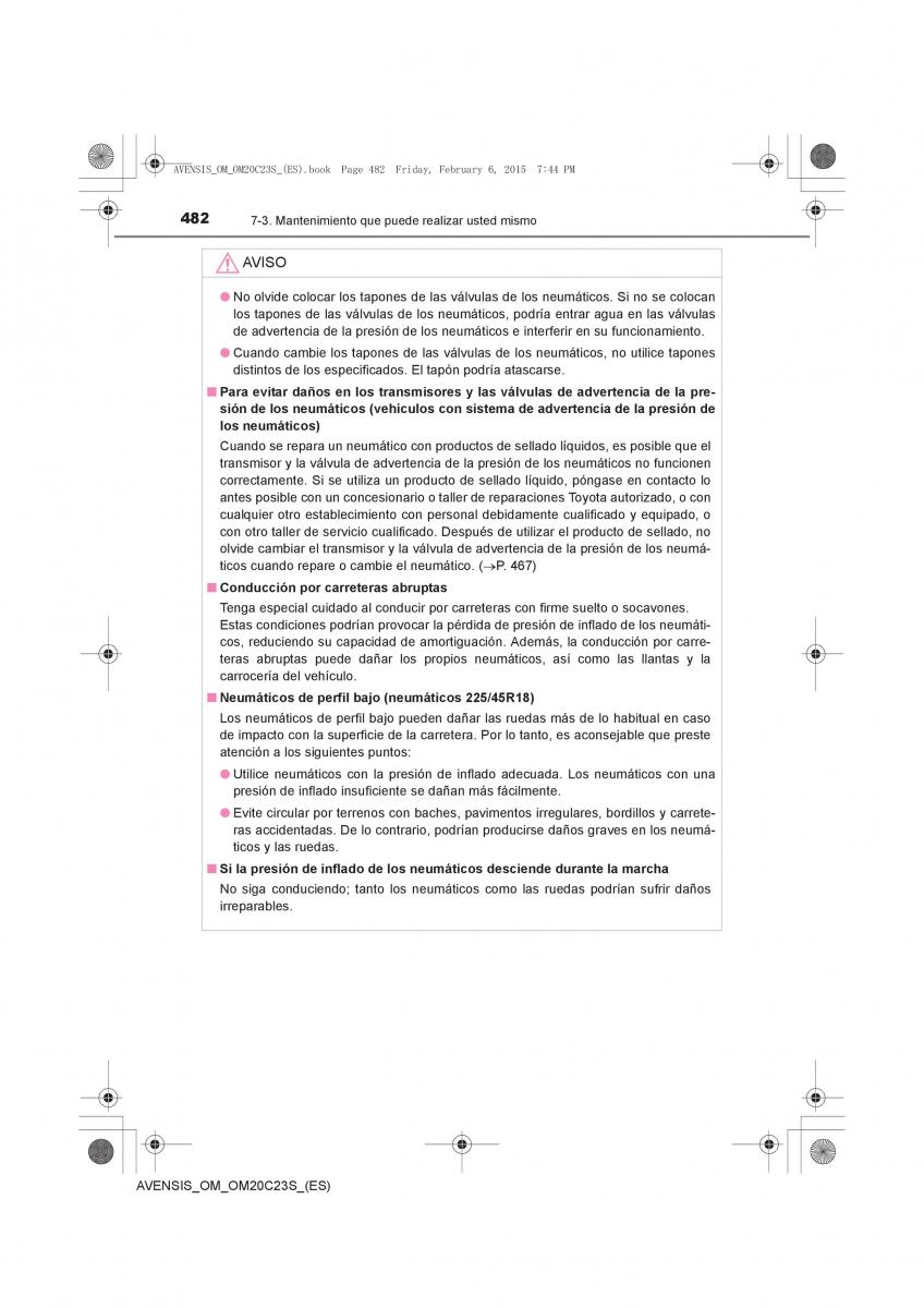 Toyota Avensis IV 4 manual del propietario / page 482