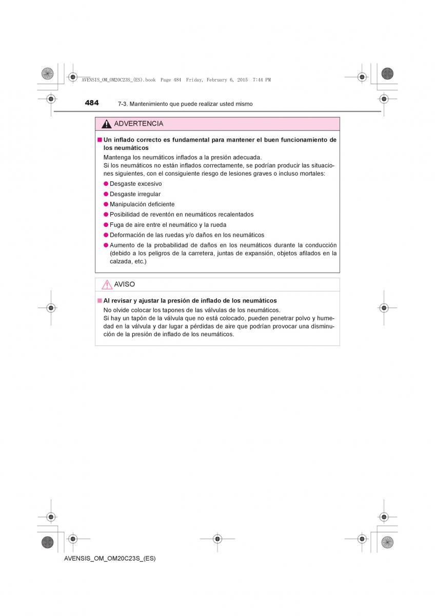 Toyota Avensis IV 4 manual del propietario / page 484