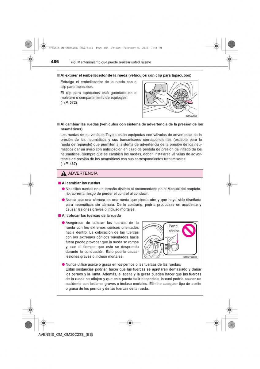 Toyota Avensis IV 4 manual del propietario / page 486