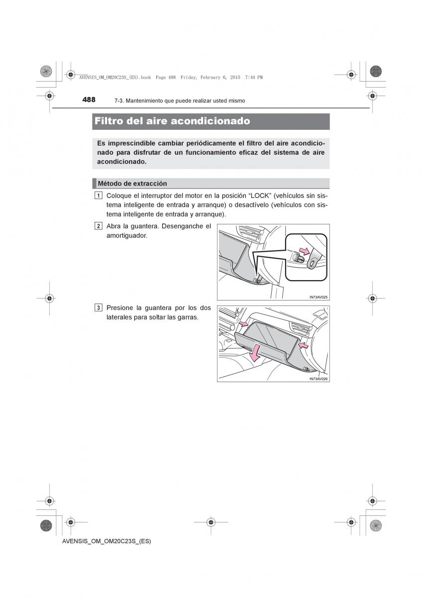 Toyota Avensis IV 4 manual del propietario / page 488