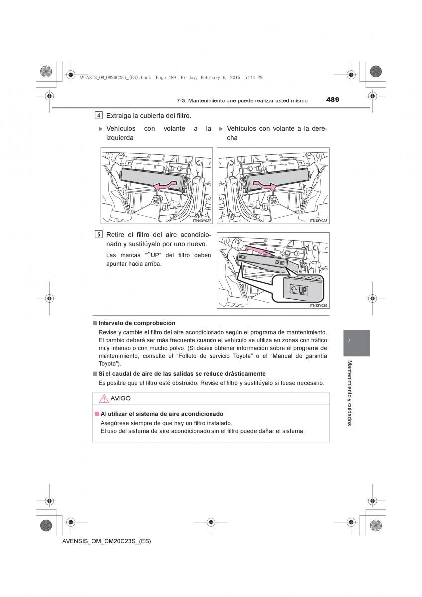 Toyota Avensis IV 4 manual del propietario / page 489