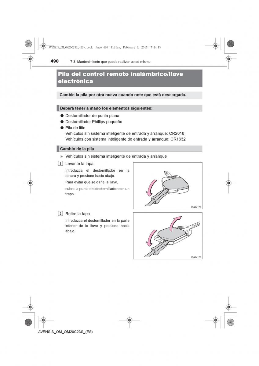 Toyota Avensis IV 4 manual del propietario / page 490