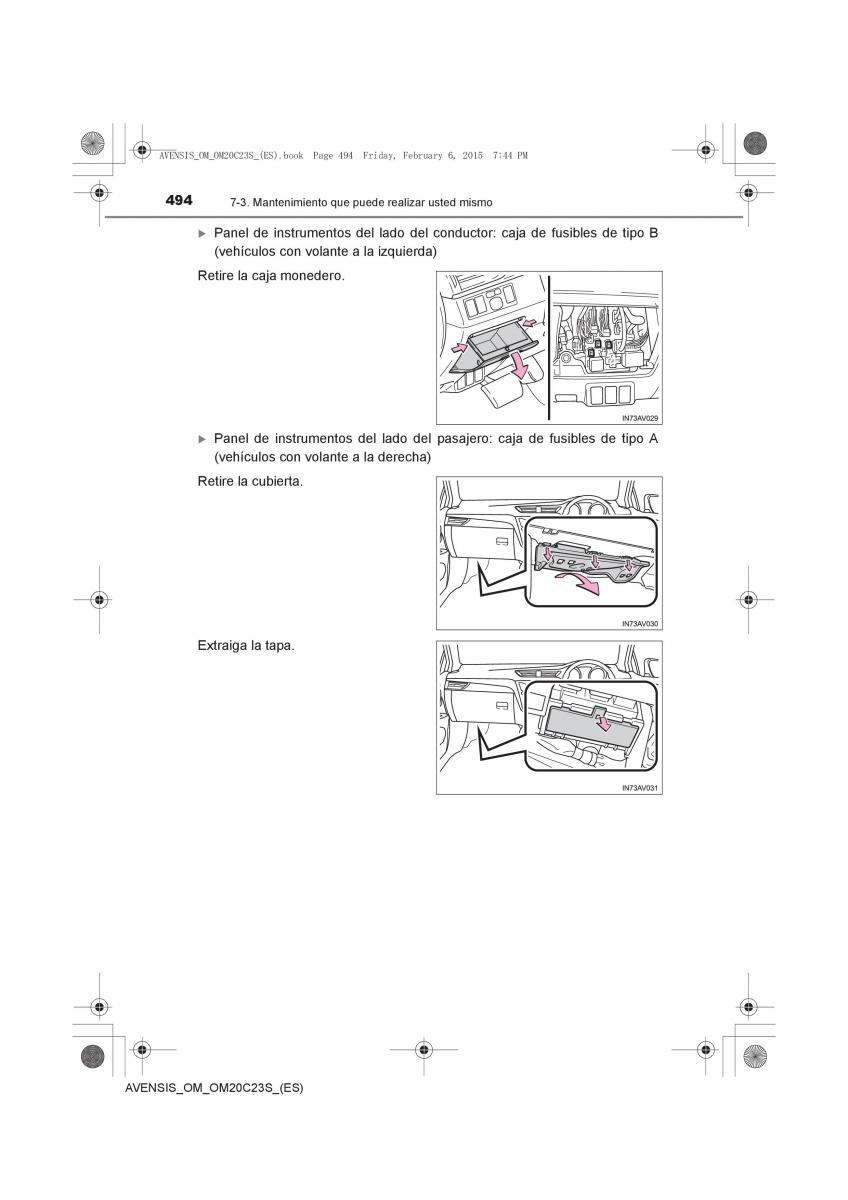 Toyota Avensis IV 4 manual del propietario / page 494