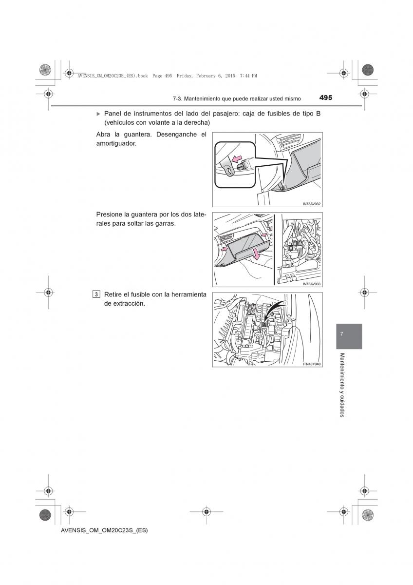 Toyota Avensis IV 4 manual del propietario / page 495