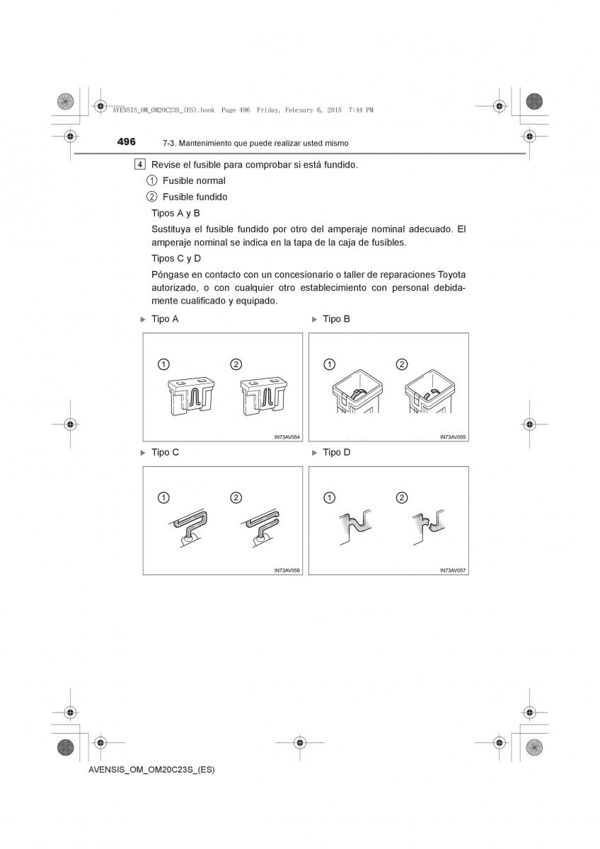 Toyota Avensis IV 4 manual del propietario / page 496