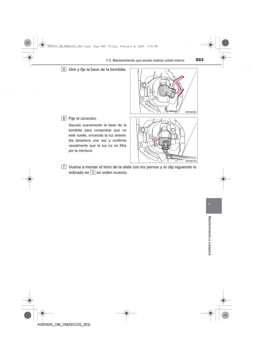 Toyota Avensis IV 4 manual del propietario / page 503