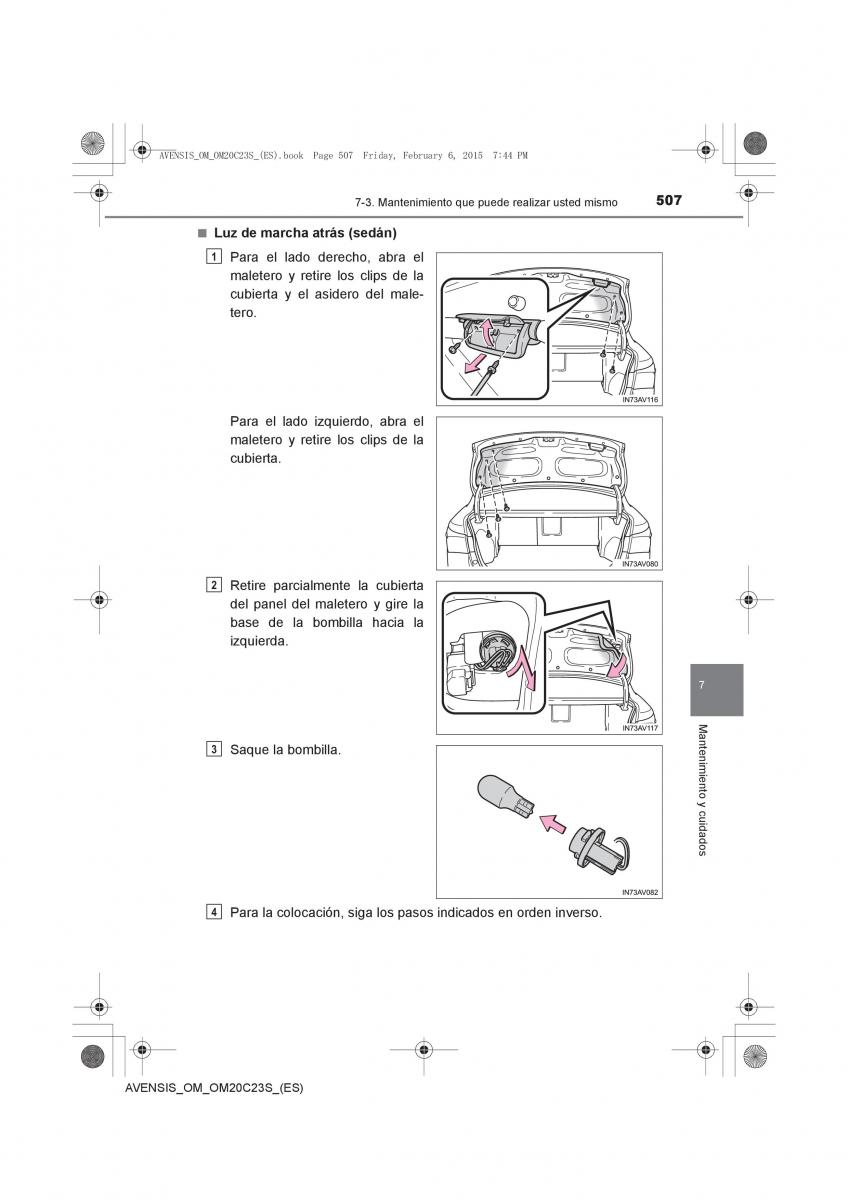 Toyota Avensis IV 4 manual del propietario / page 507