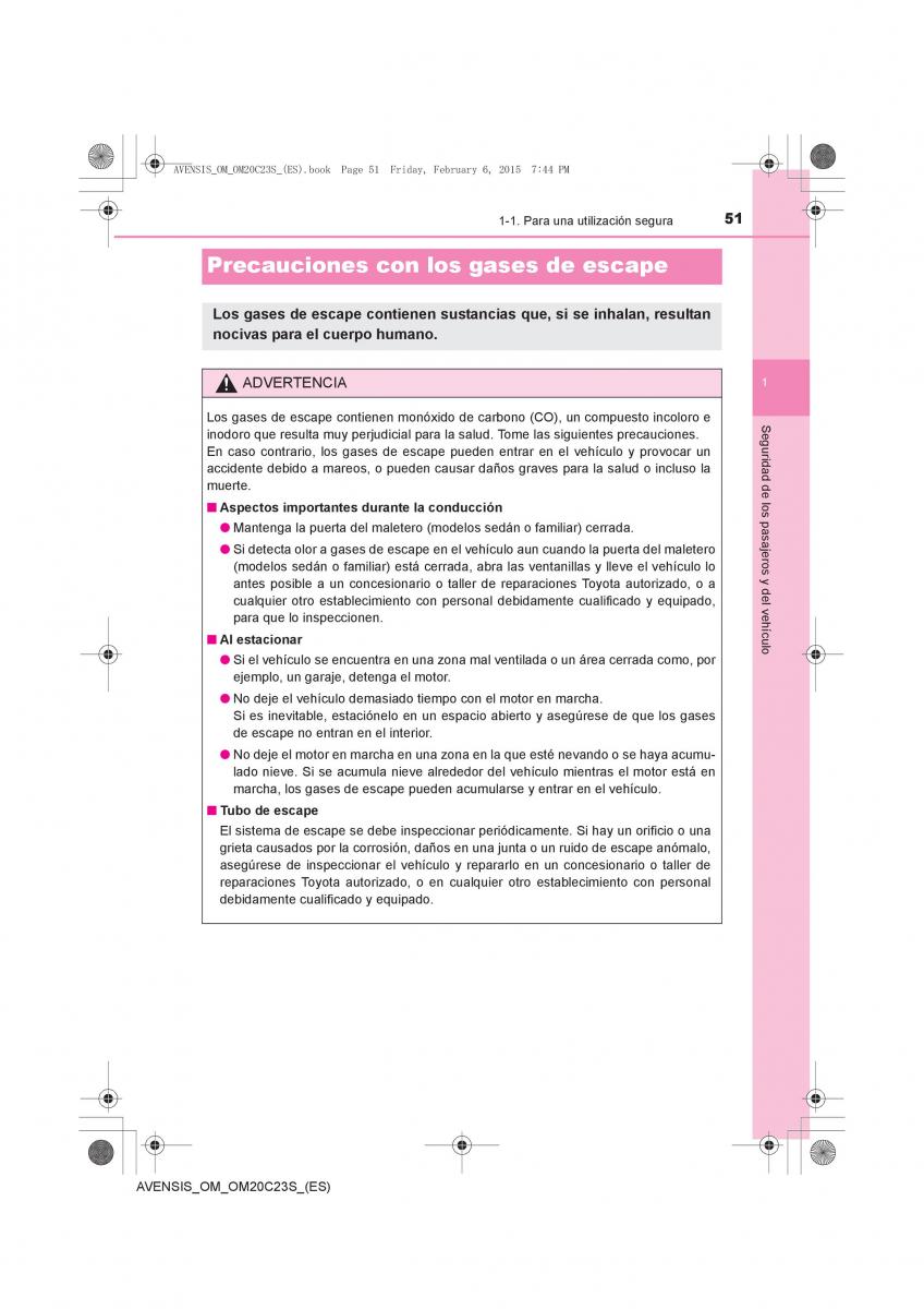 Toyota Avensis IV 4 manual del propietario / page 51