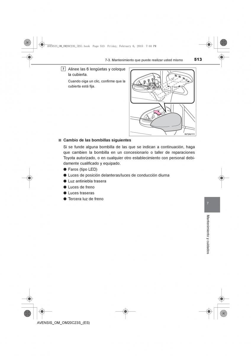 Toyota Avensis IV 4 manual del propietario / page 513