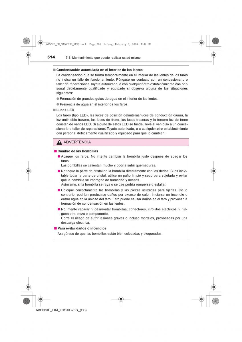 Toyota Avensis IV 4 manual del propietario / page 514