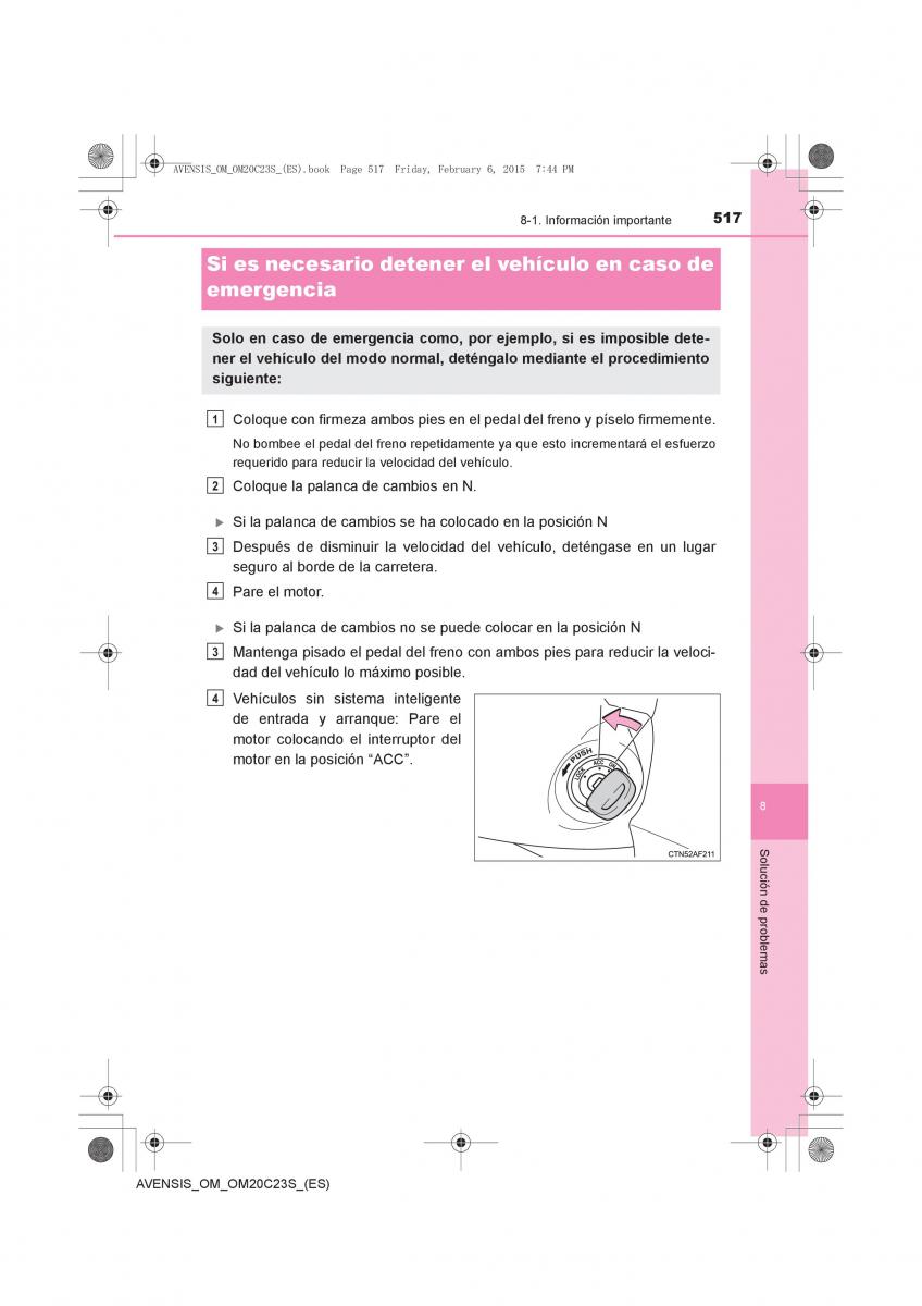 Toyota Avensis IV 4 manual del propietario / page 517