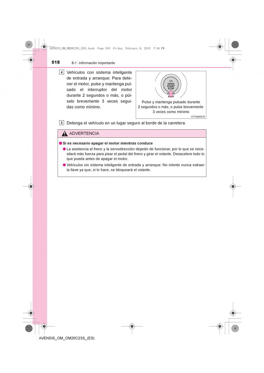 Toyota Avensis IV 4 manual del propietario / page 518