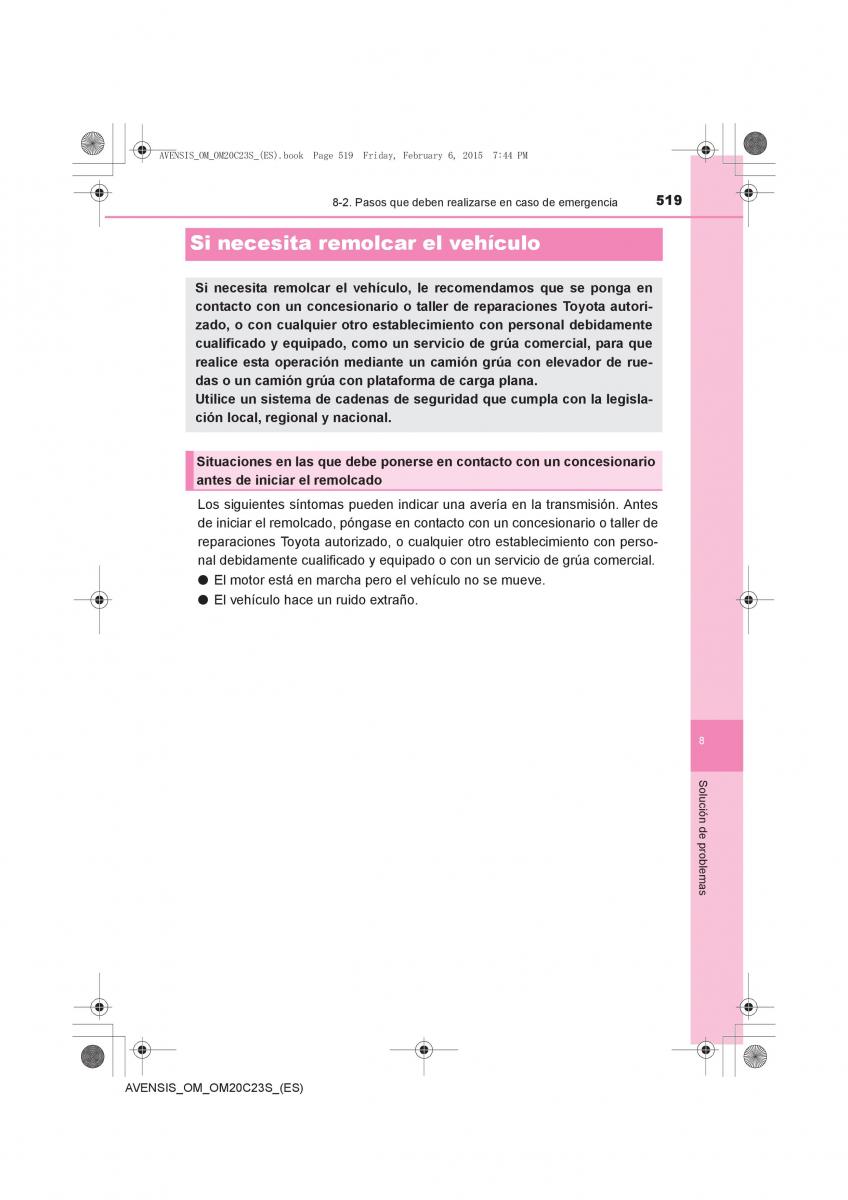 Toyota Avensis IV 4 manual del propietario / page 519