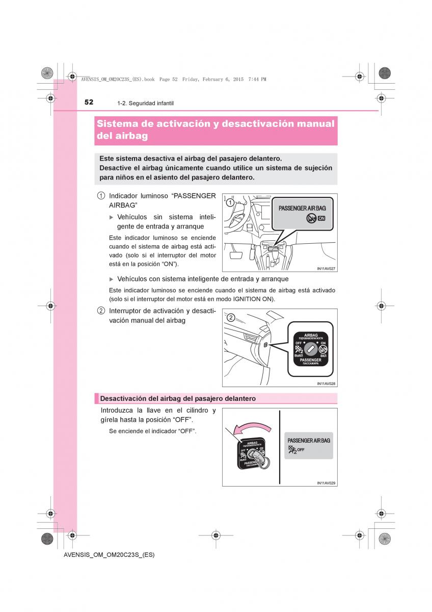 Toyota Avensis IV 4 manual del propietario / page 52