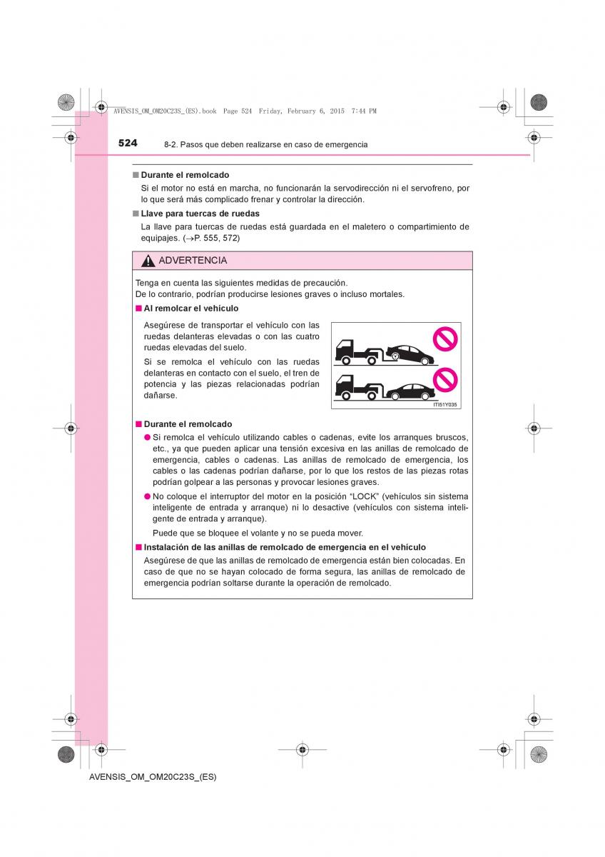 Toyota Avensis IV 4 manual del propietario / page 524