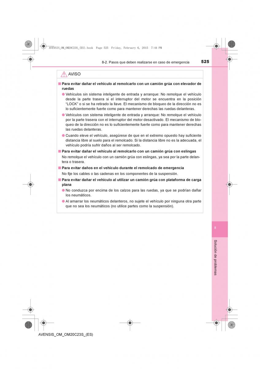 Toyota Avensis IV 4 manual del propietario / page 525