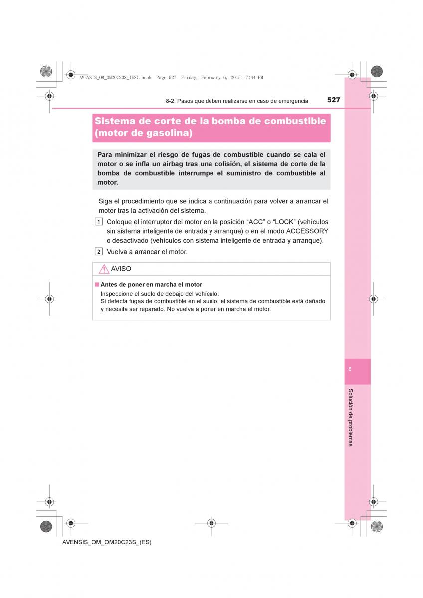 Toyota Avensis IV 4 manual del propietario / page 527