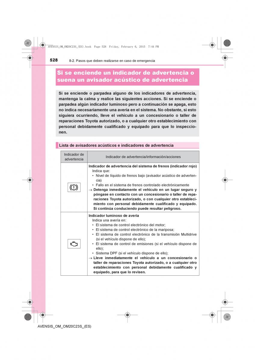 Toyota Avensis IV 4 manual del propietario / page 528