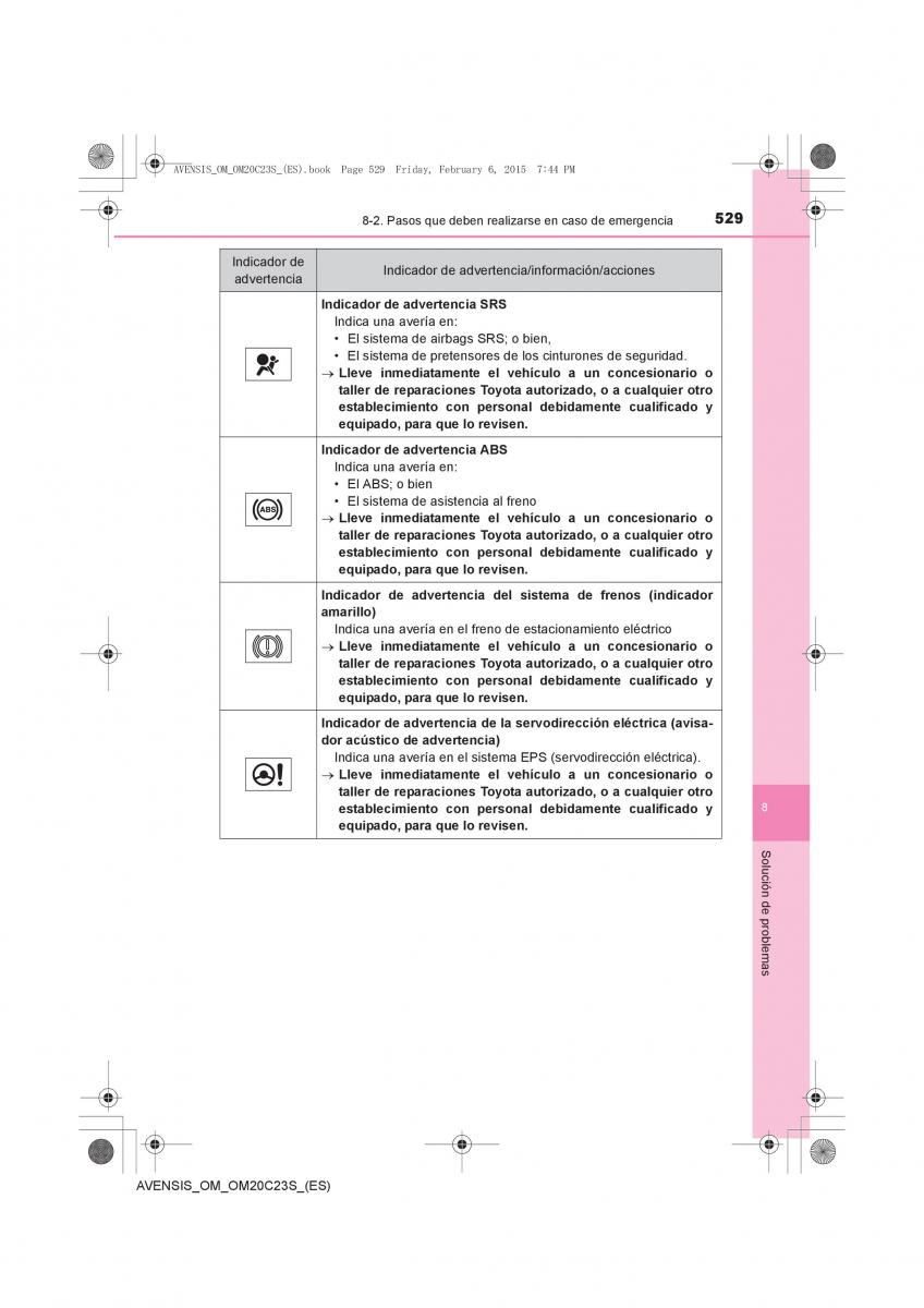 Toyota Avensis IV 4 manual del propietario / page 529