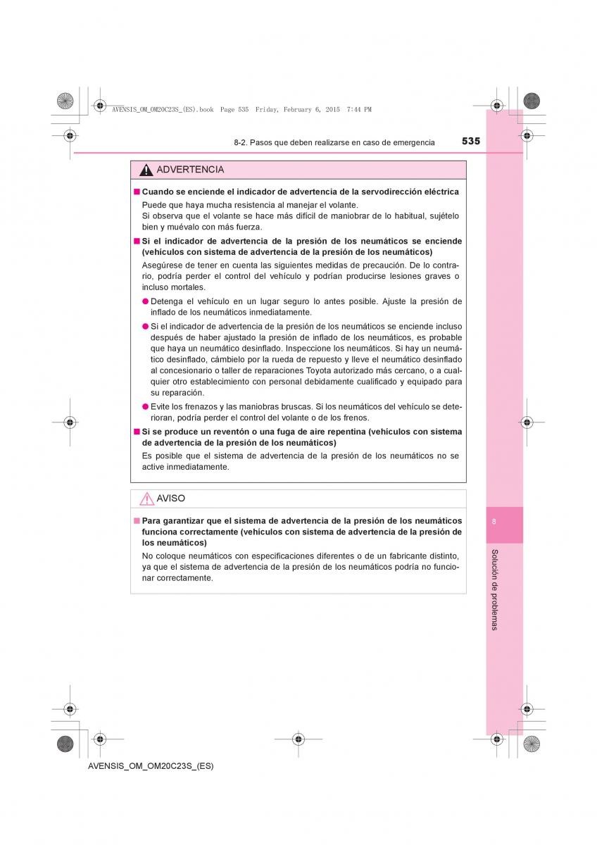 Toyota Avensis IV 4 manual del propietario / page 535