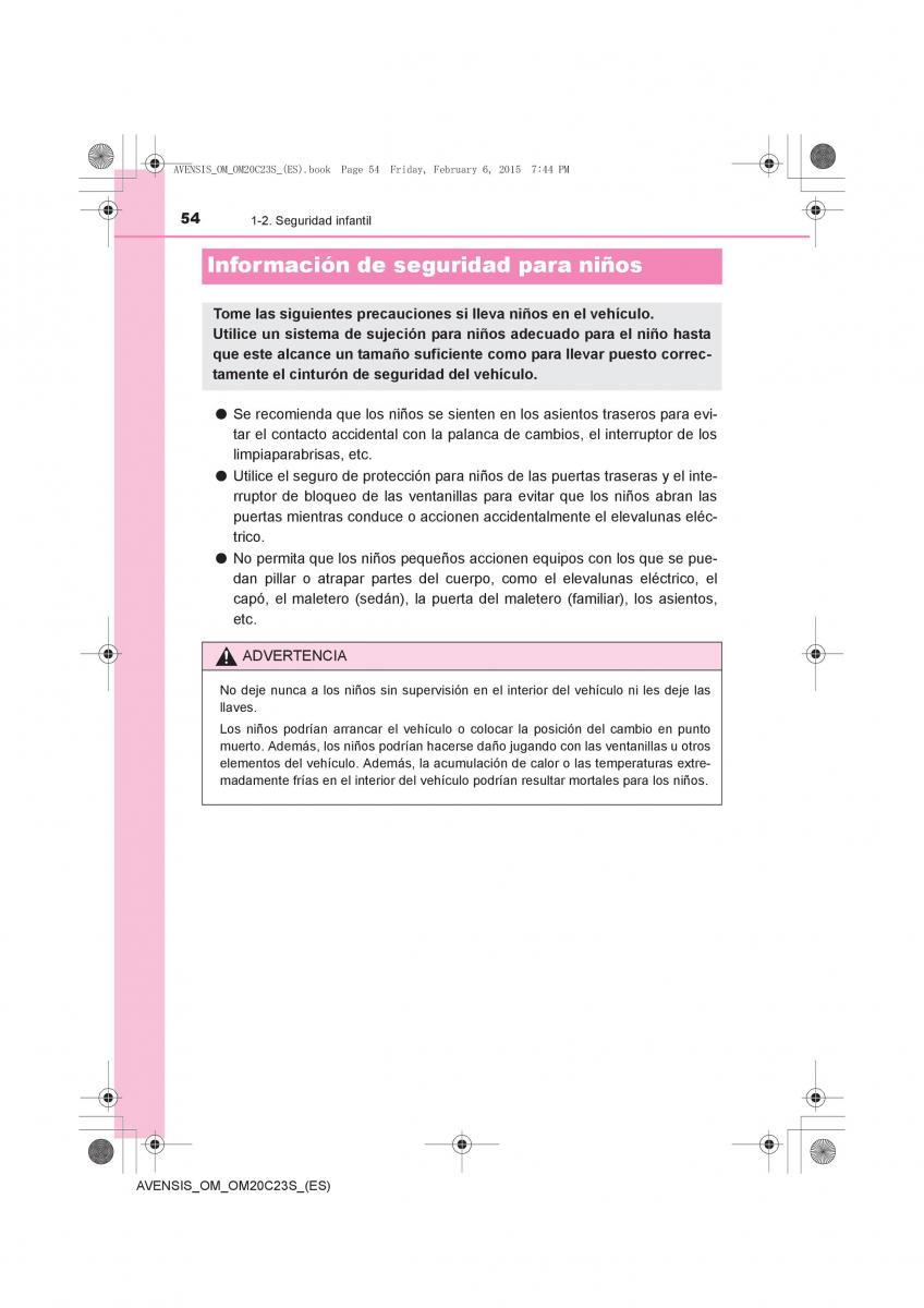 Toyota Avensis IV 4 manual del propietario / page 54