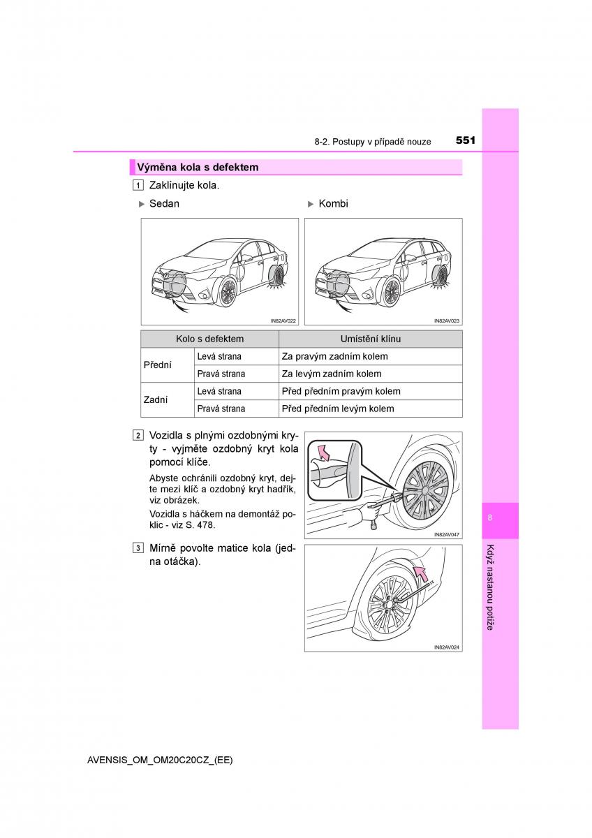 Toyota Avensis IV 4 navod k obsludze / page 551